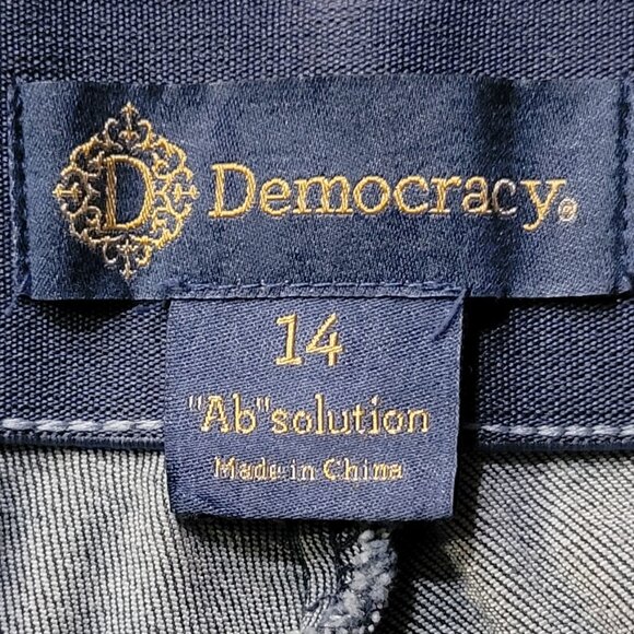 Democracy Skyrise Ab Solution Wide Leg High Rise Jeans Center Front Seam Sz 14 - Picture 8 of 10